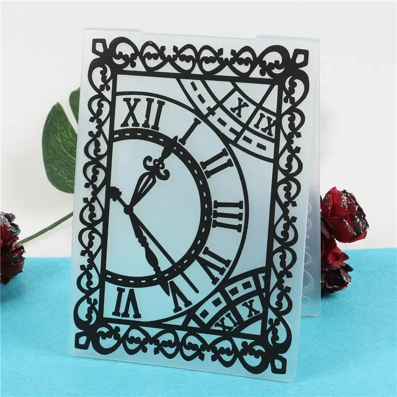 Uhr Kunststoff Präge Ordner Vorlage für Scrap booking Fotoalbum Papier karte Herstellung Dekoration