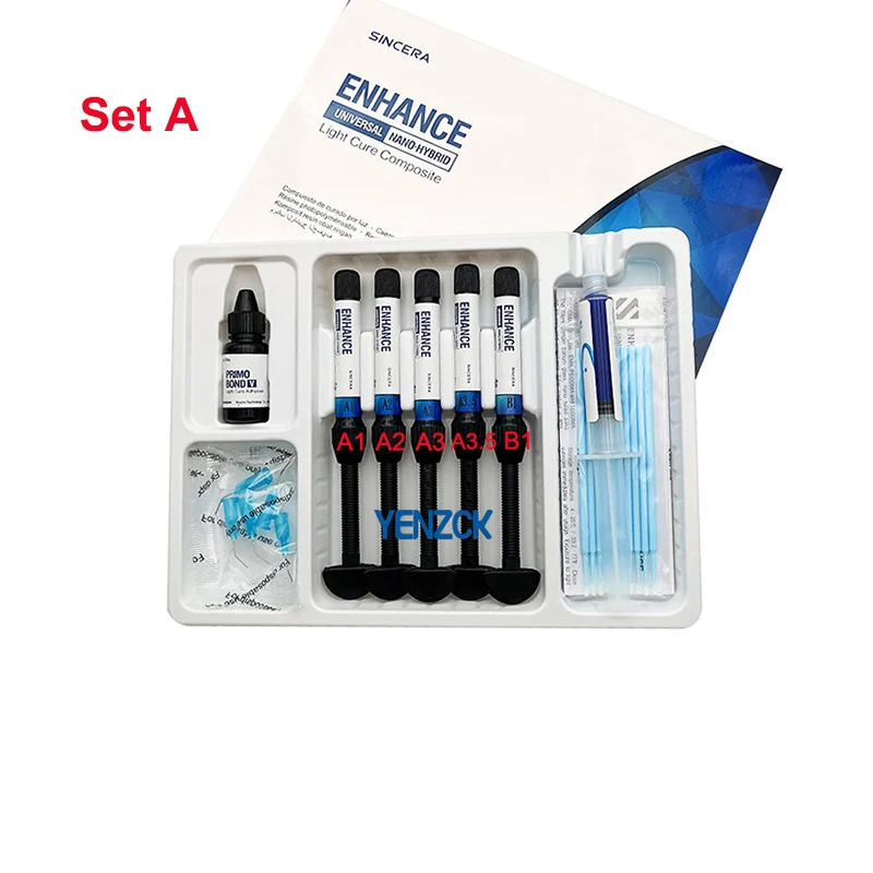 1 Set Dental Universal Light Cure Resin Kit 5ml Primo Bond Adhesive 37% Phosphoric Acid Dentist Tool