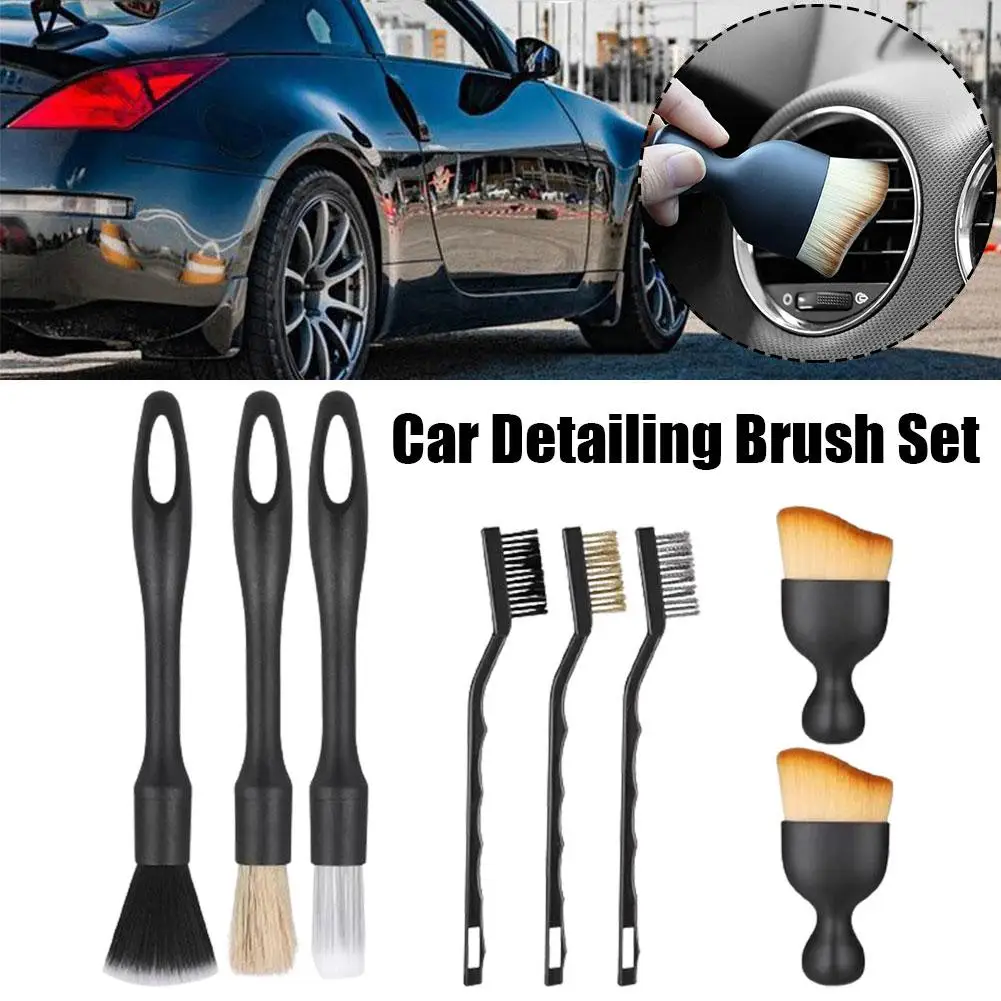 

Car Cleaning Tool Kit 3 Soft Bristle Slot Brush Interior Wheel Cleaning Car Trim Beauty Wash Brush Hub Brush Tool Portable Y9Y5