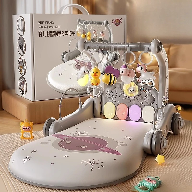 

Детский тренажерный зал с ударным пианино, многофункциональный игровой коврик и игрушка для новорожденных 0-12 месяцев, успокаивающий подарок для развития младенцев