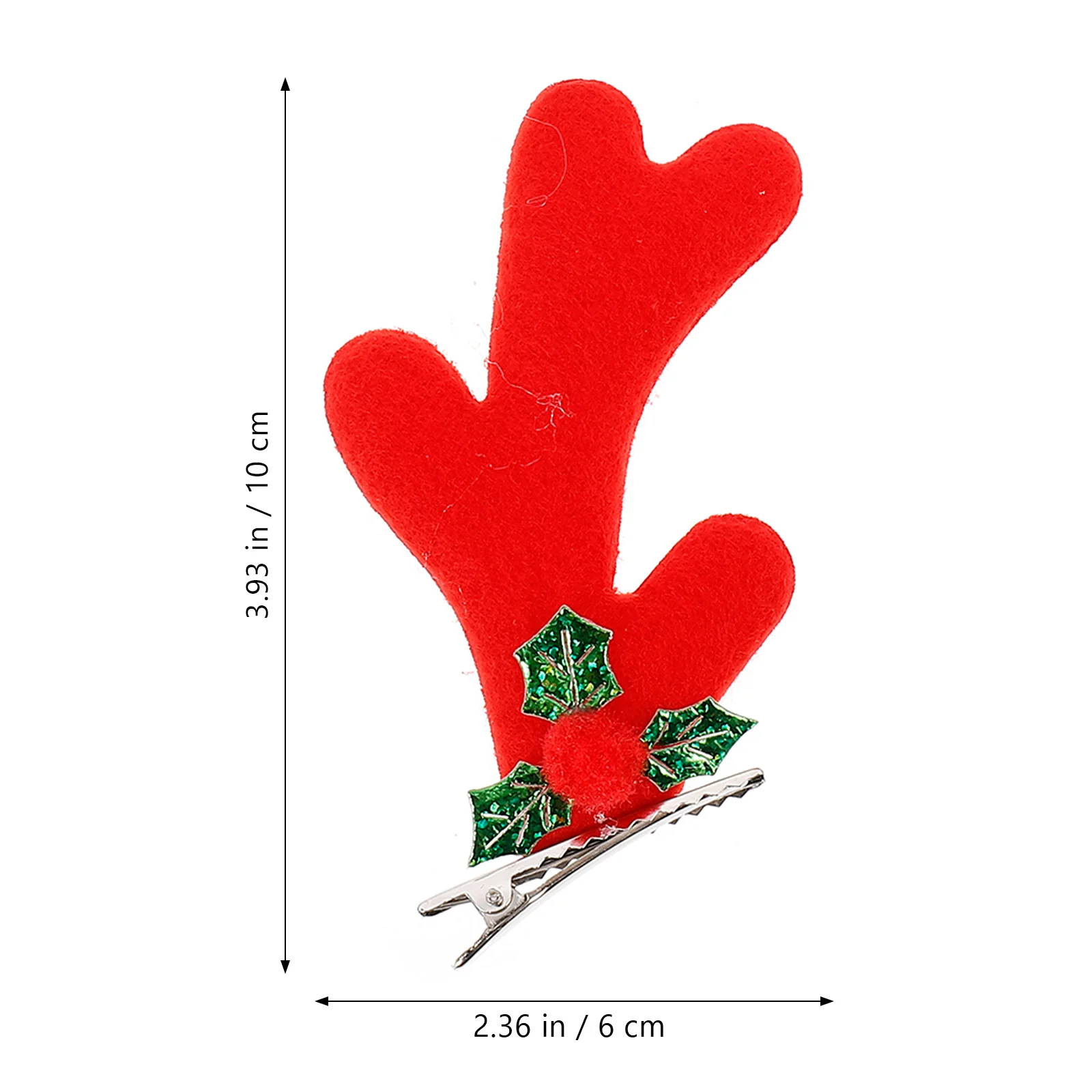 4 قطع من مشابك الشعر على شكل قرن الغزلان، دبابيس شعر على شكل جرس عيد الميلاد، أغطية رأس إبداعية، غطاء رأس مزخرف لحفلات الكرنفال #2