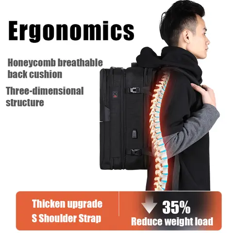 आर्कटिक हंटर 2023 मोचिला वाटरप्रूफ 17.3 इंच 2 इन 1 बैकपैक बैग 60L बड़ी क्षमता वाला कैरी ऑन लक्ज़री ट्रैवल लैपटॉप बैकपैक पुरुषों के लिए 10 best sales आर्कटिक शिकारी - №2