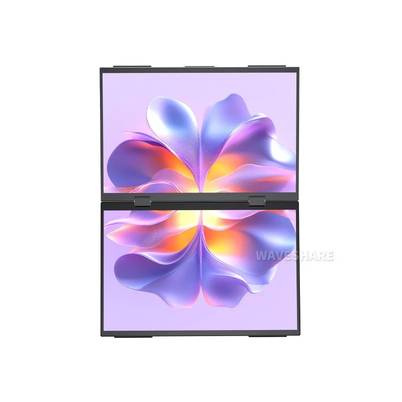 شاشة Waveshare المحمولة بشاشة 14 بوصة، شاشة مزدوجة قابلة للطي عالية الوضوح 1080 بكسل، 100% sRGB، 178 °   زاوية رؤية واسعة