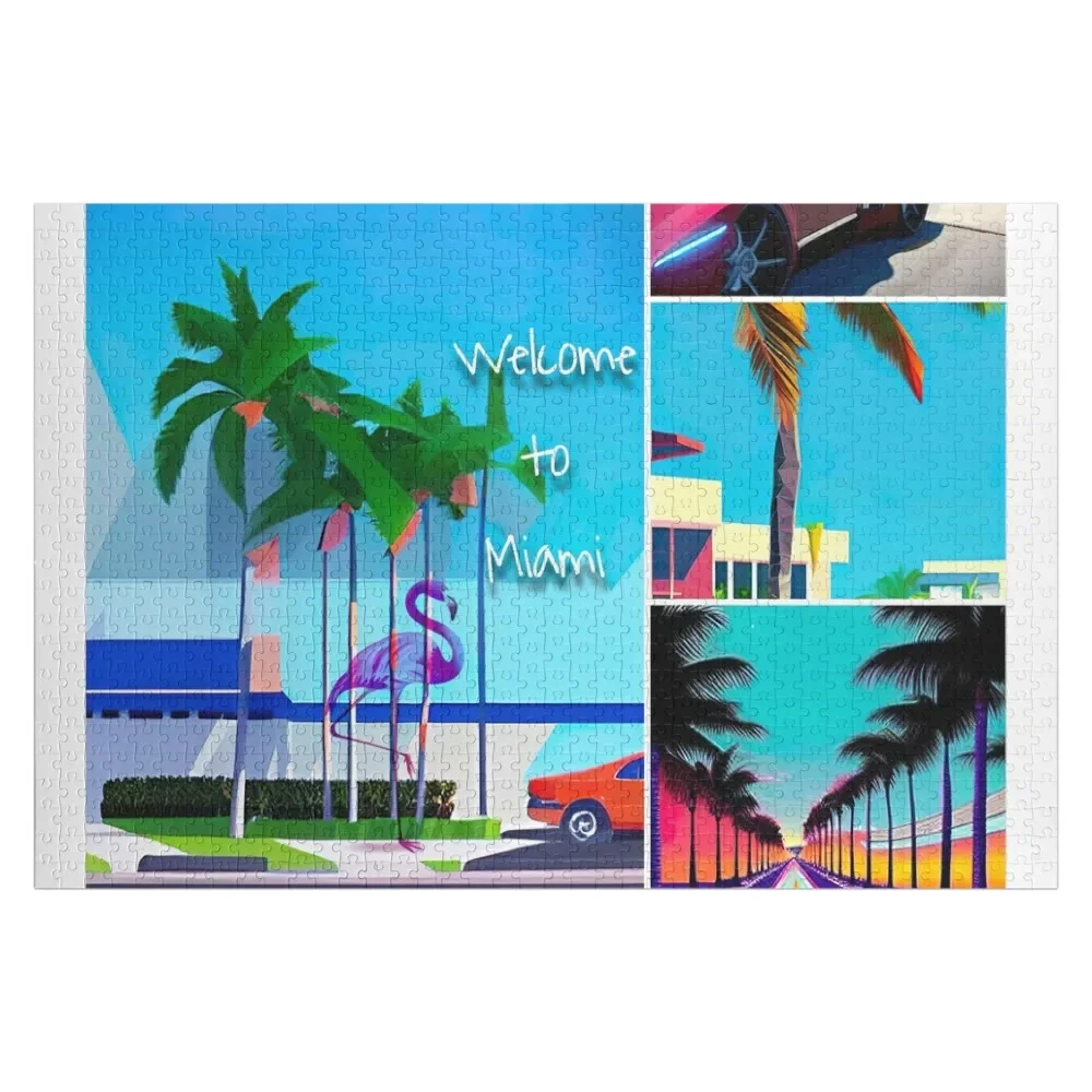 Welcome to Miami Jigsaw Puzzle Wooden Adults Customizeds For Kids Custom Child Gift Puzzle