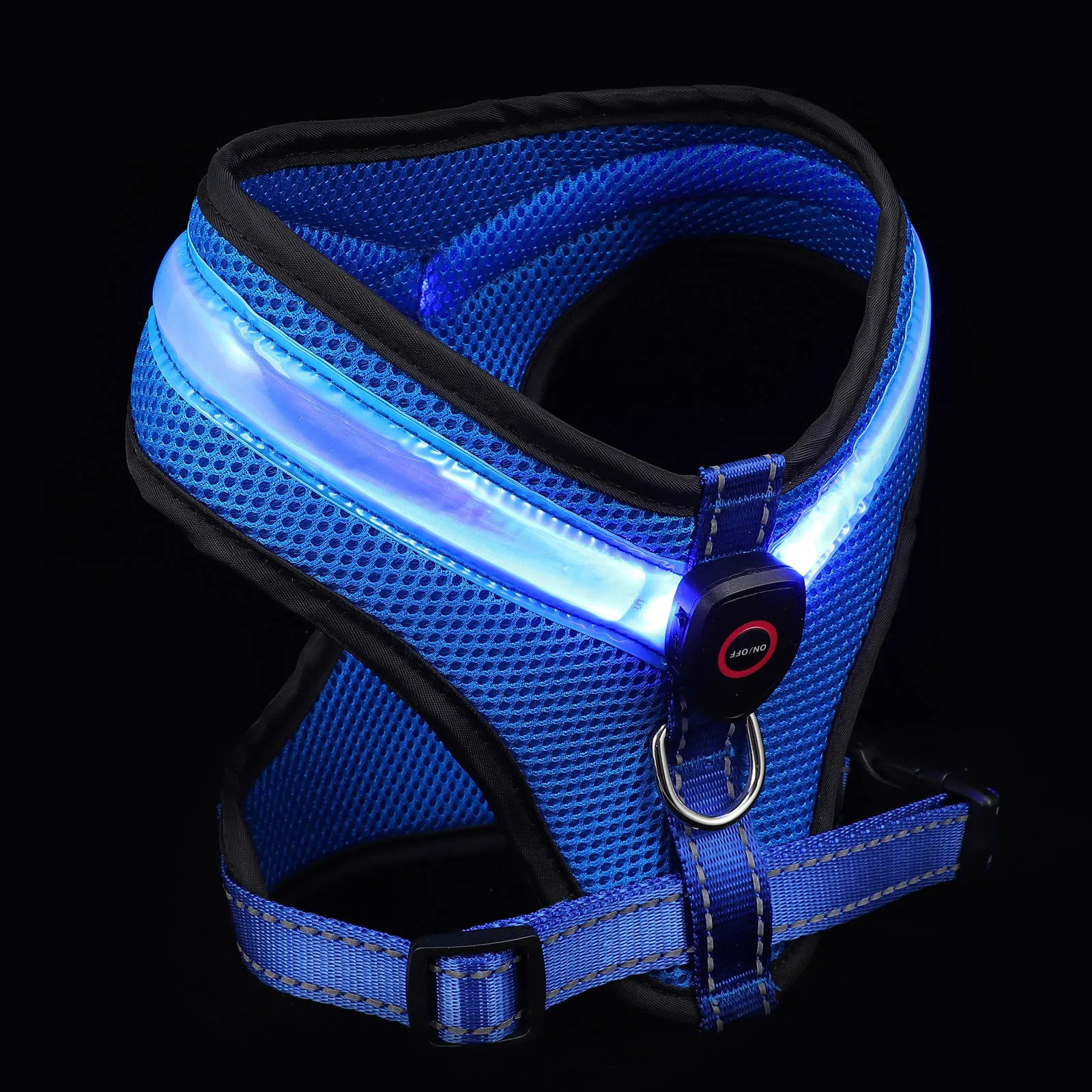 1Set LED Pet Dog Vest USB Charging Luminous Design Comfort Fit for Nighttime Use Trendy Puppy Vest for Walking Safety