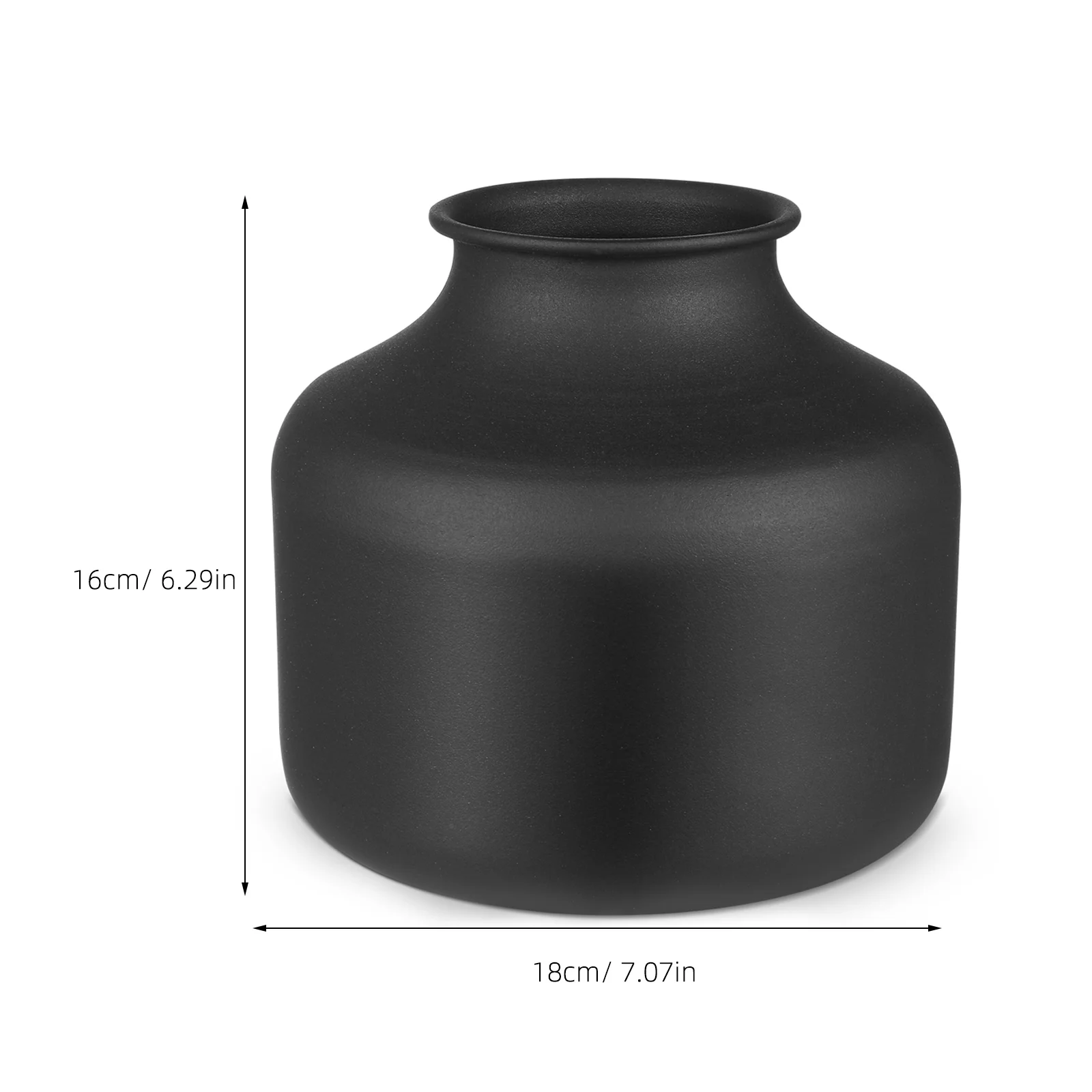 Iron Flower Pot Large Black Vase Home Decor Metal Bouquet Plant Floral Arrangement Planter Matte Holder Outdoor Stand