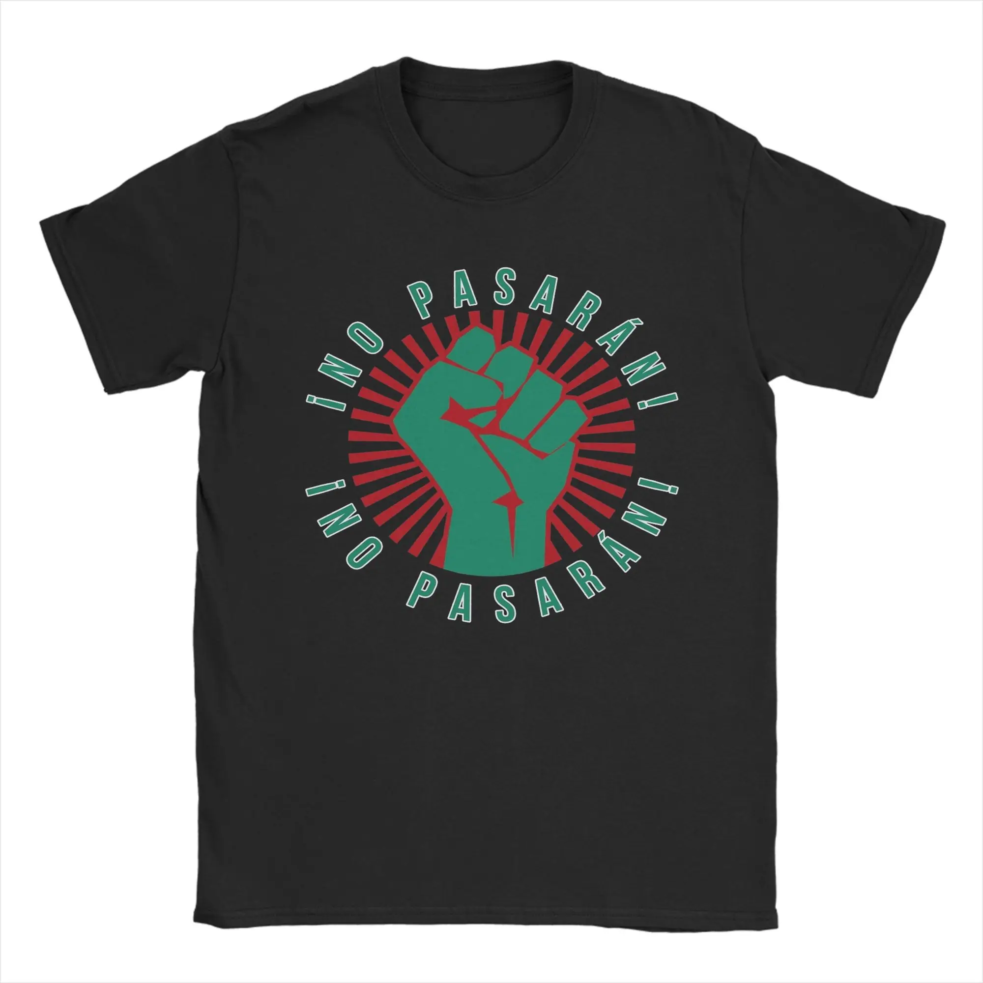 No Pasaran T-Shirt for Men Women Italia Funny Pure Cotton Tee Shirt Crew Neck Short Sleeve T Shirts Gift Idea Clothing