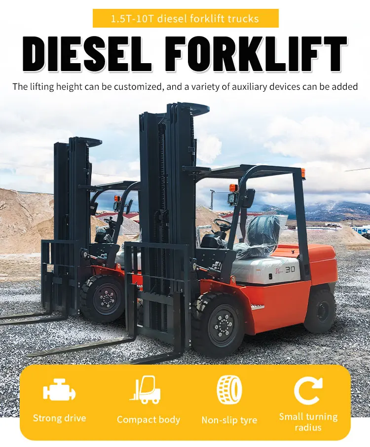 Gabelstapler 1-5 Tonnen Diesel Geländegabelstapler Kann Gabelstapler Verschiedener Traglastenbereiche Liefern Langlebig und Kostengünstig – Detail 3