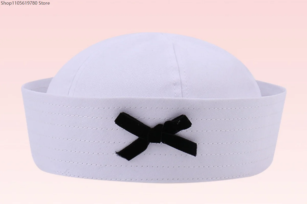 Women JK Leopard Print Bow Decor Sailor Beret Retro Hottie Small Flipped Brim Cosplay Daily Party Matching Headwear Accessory