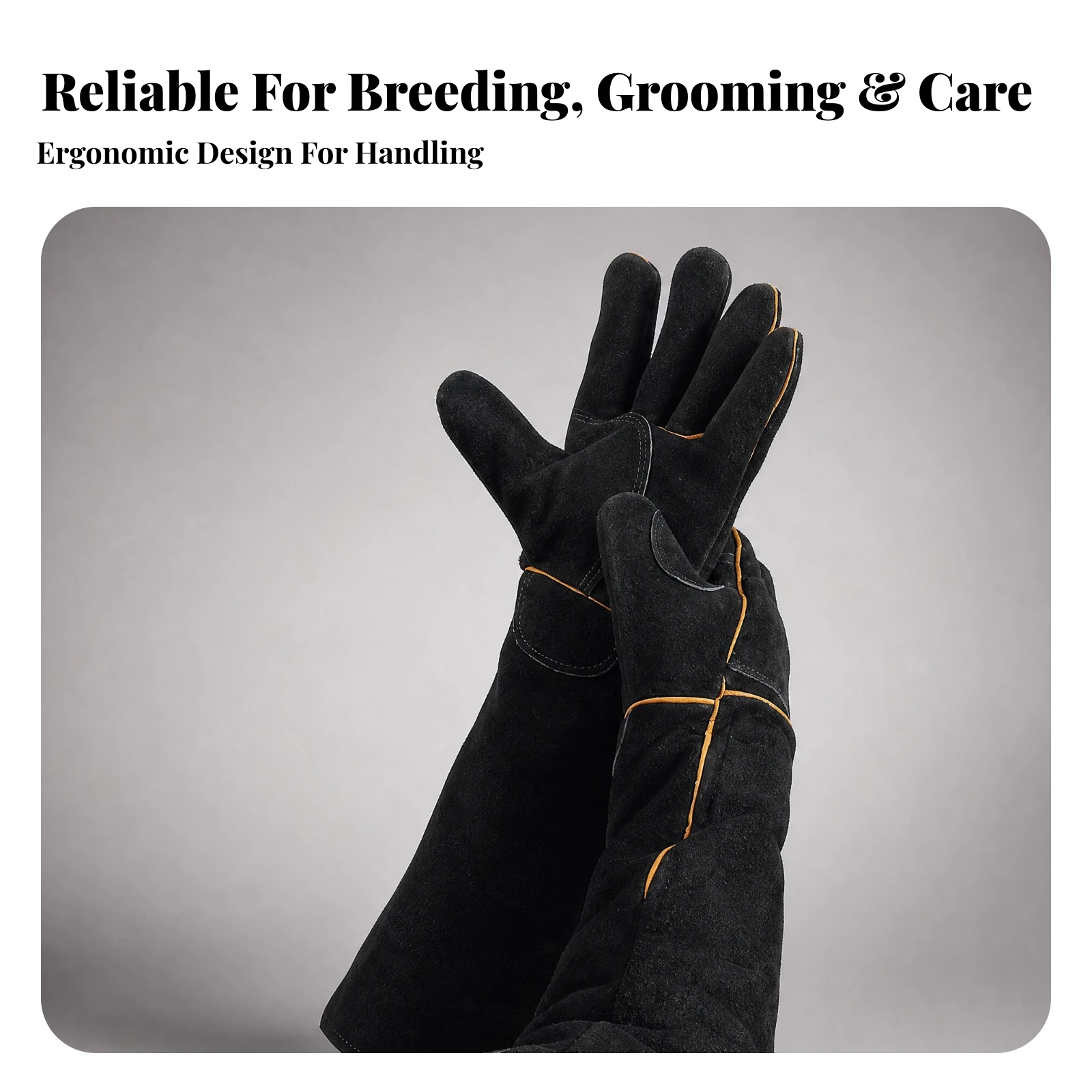 Gardening Gloves Reinforced Palm Gauntlet-Style Safety Glove Animal Handling Gloves with Long Sleeve Comfortable