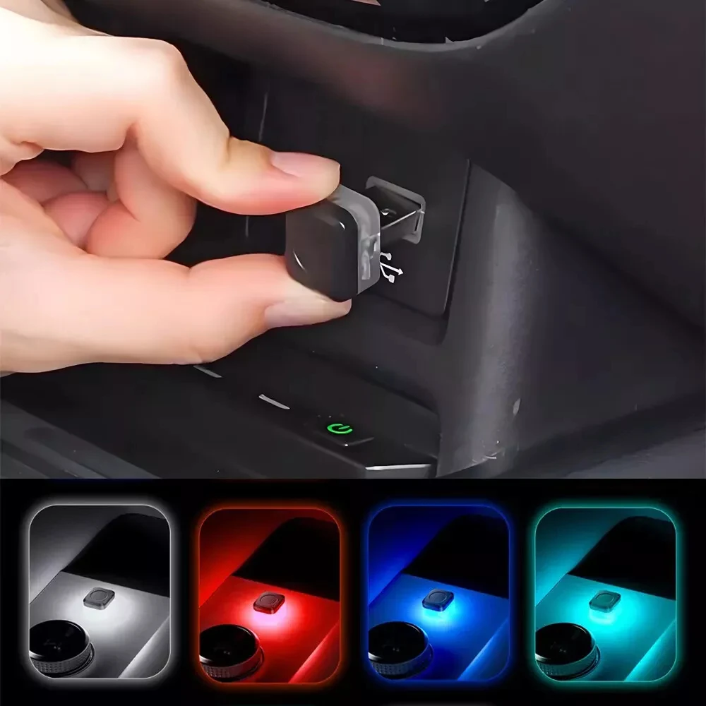 

1x Mini USB LED Car Lamp Auto Interior Atmosphere Light Decorative Lamp Emergency Lighting Colorful Night Light Car Accessories