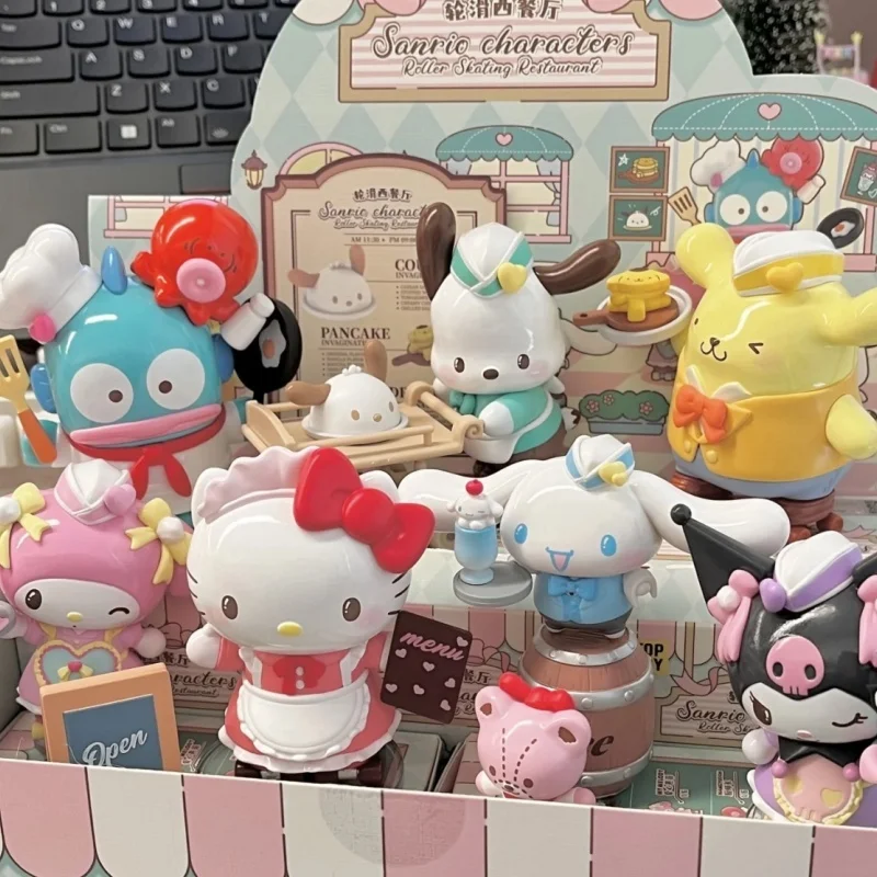 

Sanrio Roller Skating Restaurant Blind Box - Kuromi Melody Pachacco Hangyodon Cute Mystery Figure Doll Collectible Toy Gift