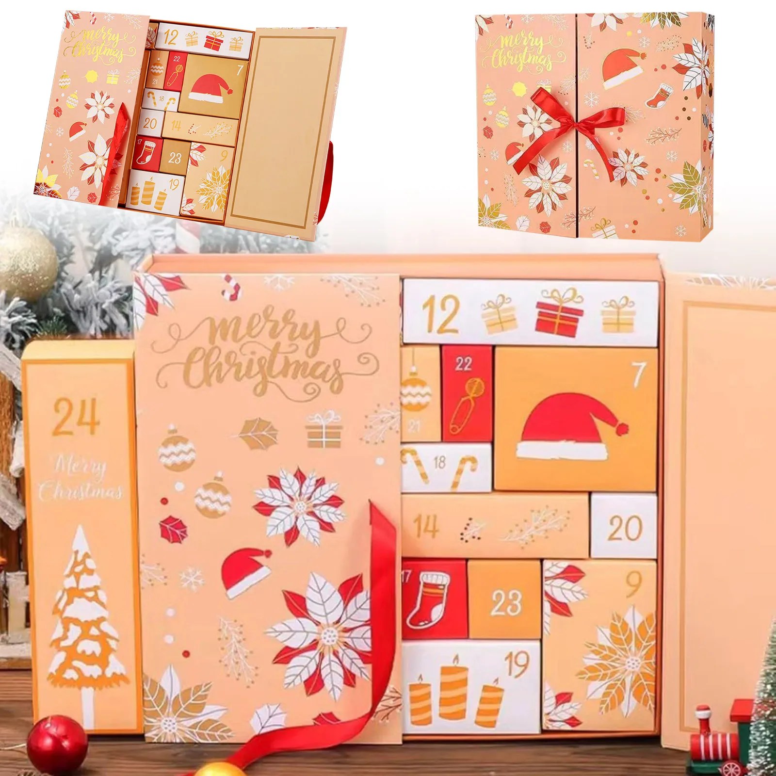 Guirlande à piles avec minuterie extérieure 24 calendrier de l'avent vide calendriers de l'avent vides pour remplir l'avent bricolage 30 minutes