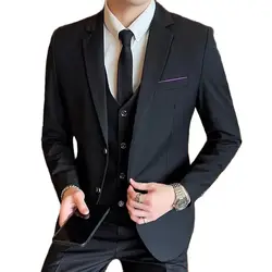 The New Boutique 6XL (Blazer + Vest + Trousers) Men's Suit Fashion Business Italian Style Wedding Gentleman Dress Formal 3-piece