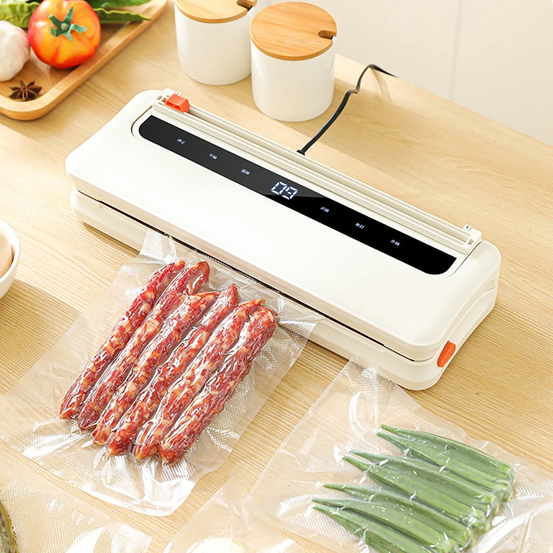 NEW Electric Vacuum Sealer Food Storage Seal Touch Button Dry/Wet Built-in Cutter Kitchen Food Sealing Vacuum Packaging Machine view 3