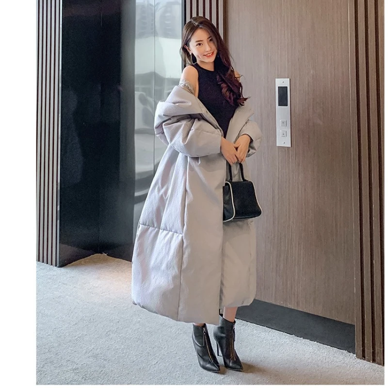 الفاخرة عالية الجودة شتاء جديد دافئ حزام سميك 90% الأبيض بطة أسفل سترة المرأة سترة منفوخة فضفاضة طويلة أسفل معطف كندا