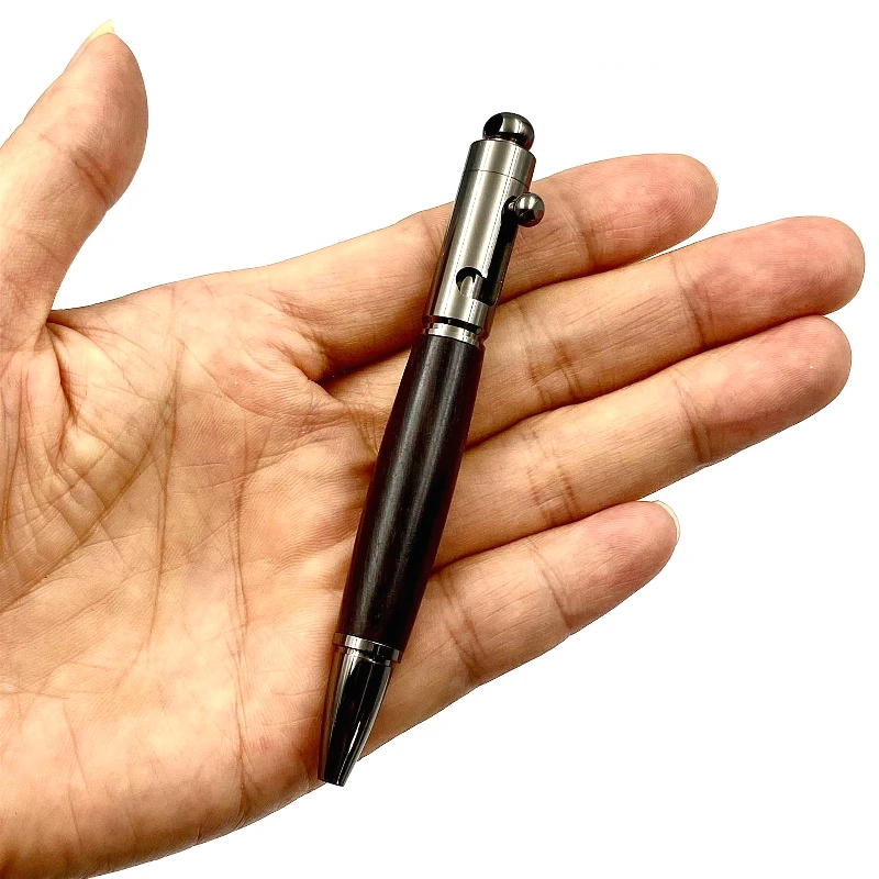 

Высококачественные деловые ручки из цельного дерева, короткая металлическая шариковая ручка, черная карманная ручка-роллер 0,7 мм, удобные компактные ручки-роллеры