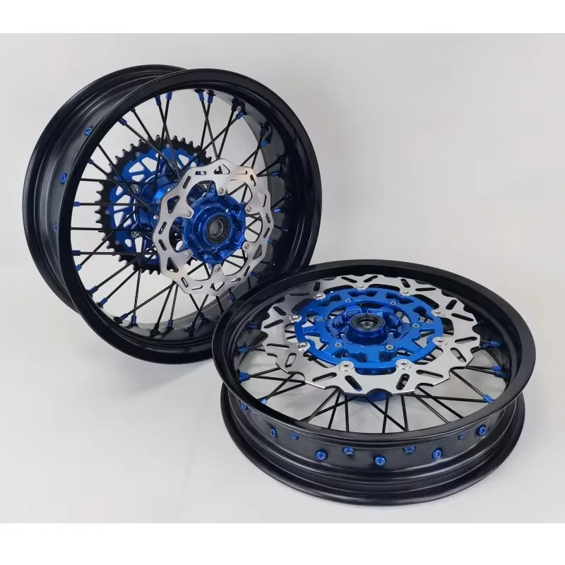 

【2025】Fit Fantic XE YZ125 250 YZF250/450 Motorcycle CNC Hub 17 Supermoto Wheelset Supermotard Wheel Rims With Accessories