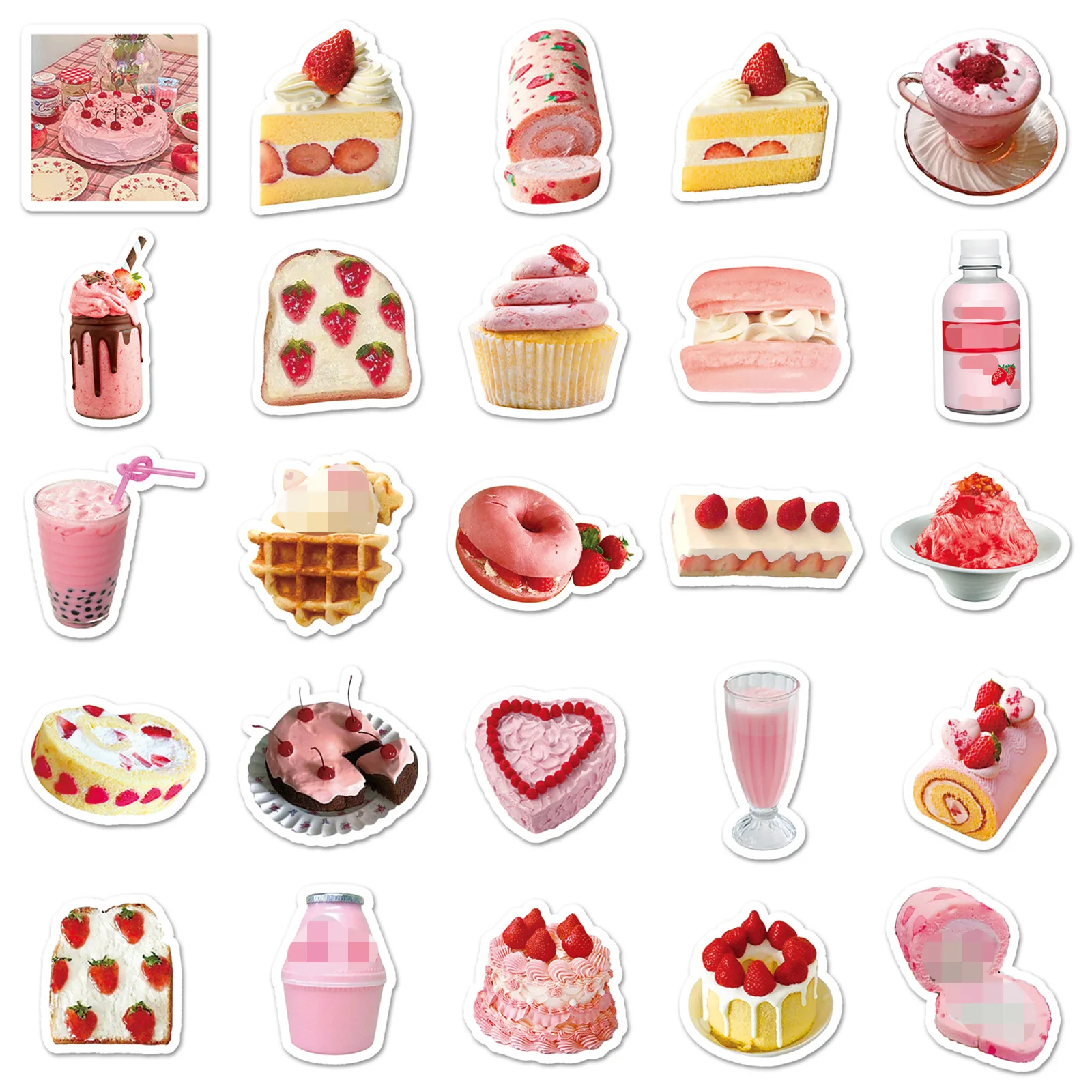 

50PCS Ins Style Cake Dessert Graffiti Sticker Cute Sticker Gourmet DIY Mobile Phone Account Waterproof Decoration