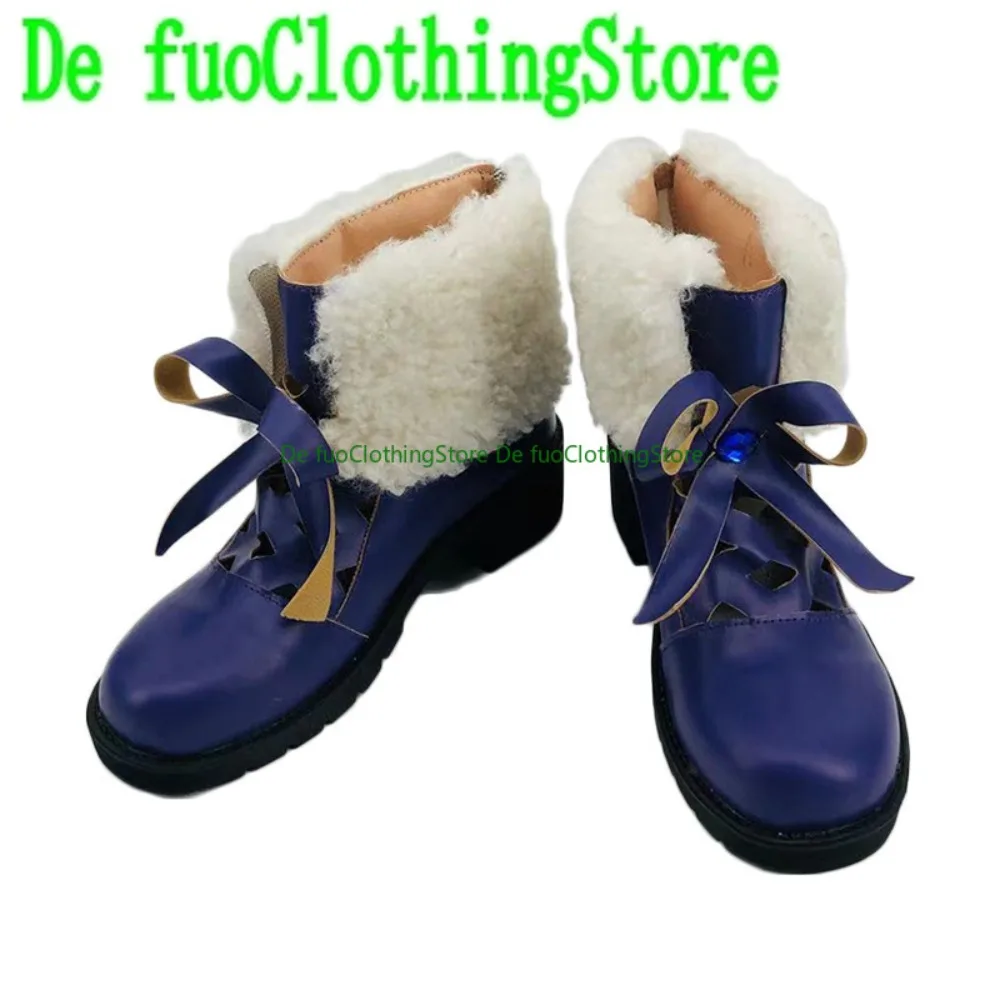 

Defuo Genshin Impact Keqing Cosplay Shoes Anime Boots Anime Game Role-playing Shoes And Boots Halloween Party