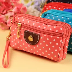 New Women's Wallet Canvas Four Zippers Handbags Large Capacity Solid Female Clutch Phone Bag Portable Women Purses Card Holder