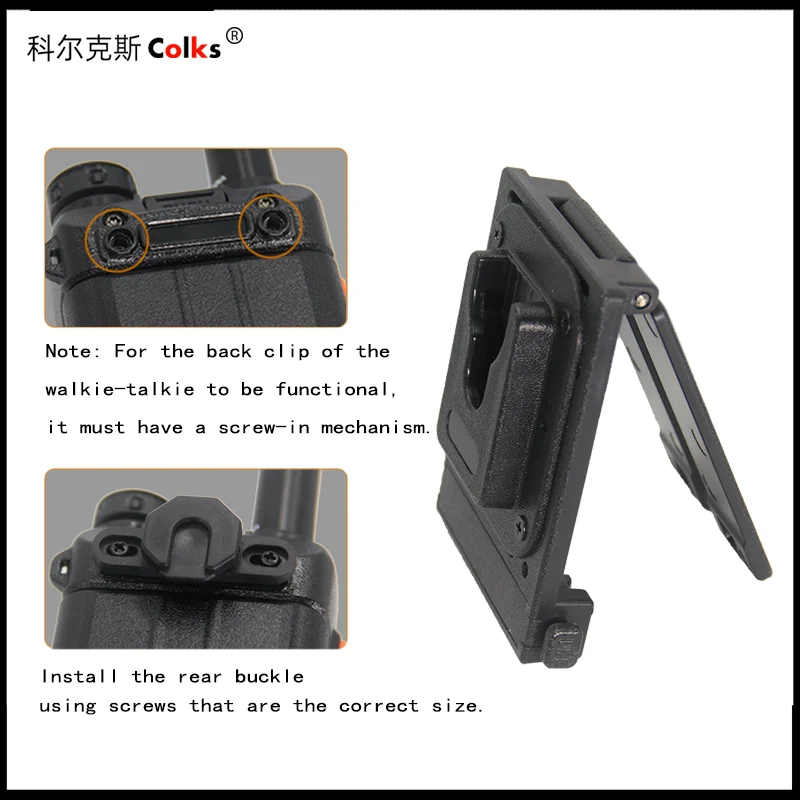 Tactical Belt Bracket for Walkie-Talkies, Handset Modified with Back Clip, Quick-Release MOLLE Dual-Slot Clip-Style Waist Clamp