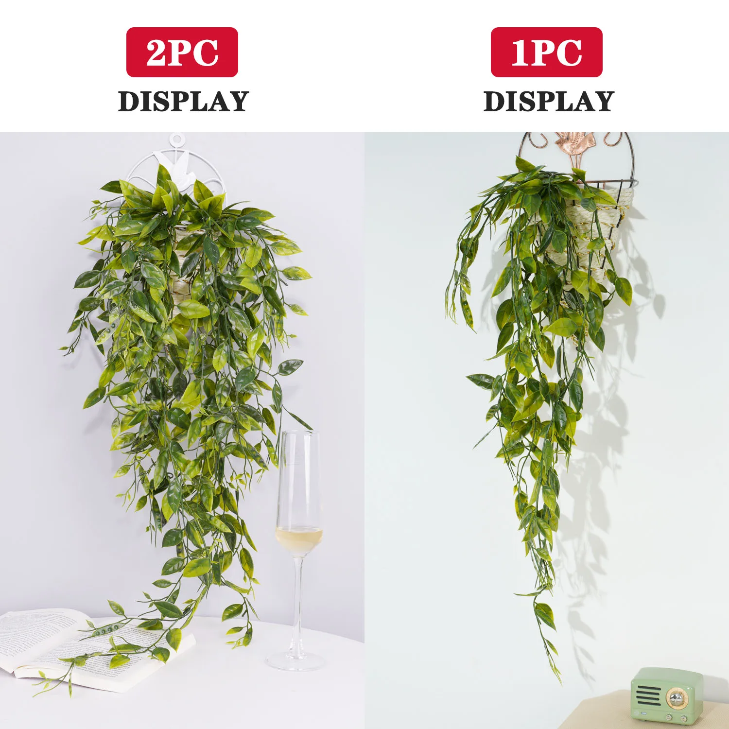 Artificial Vine Plants Garland Grape Without Pot Hanging Ivy Green Leaves Fake Greenery Plant Home Accessories Garden Decoratio