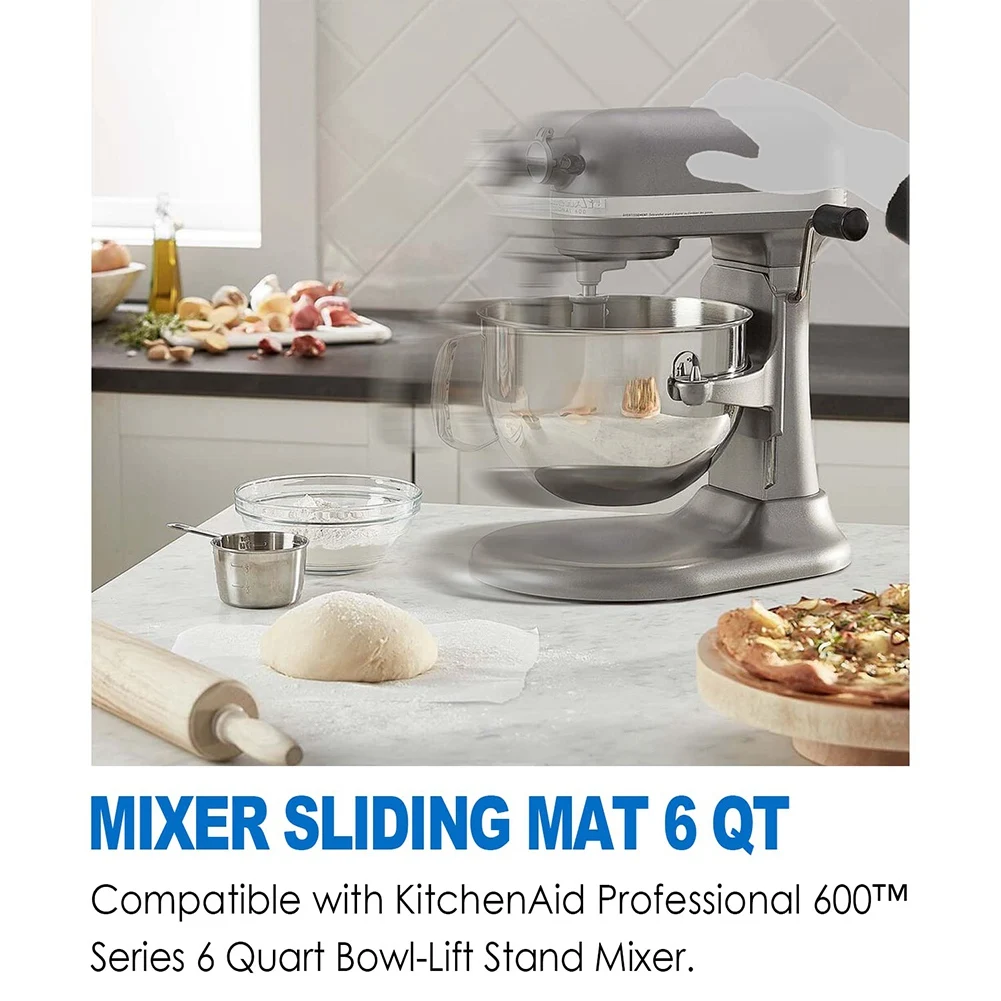 

T27C Раздвижной коврик для миксера, коврик-слайдер для миксера для KitchenAid Professional 600 Series, 5-8 литров, подъемная подставка для чаши, коврик-слайдер для миксера