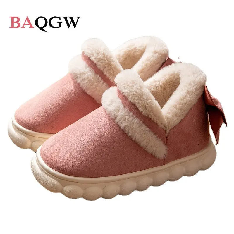 Kinderen Katoen Gevoerde Schoenen Winter Warm Fluwelen Katoen Slippers Kinderen Verdikking Peuter Laarzen Baby Jongens En Meisjes Casual schoenen