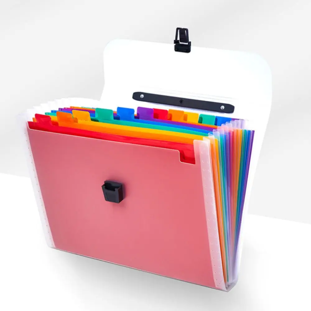 13 Layers A4 Handheld File Bag Transparent Large Capacity Test Paper Storage Bag Waterproof INS Student Bellows Bag