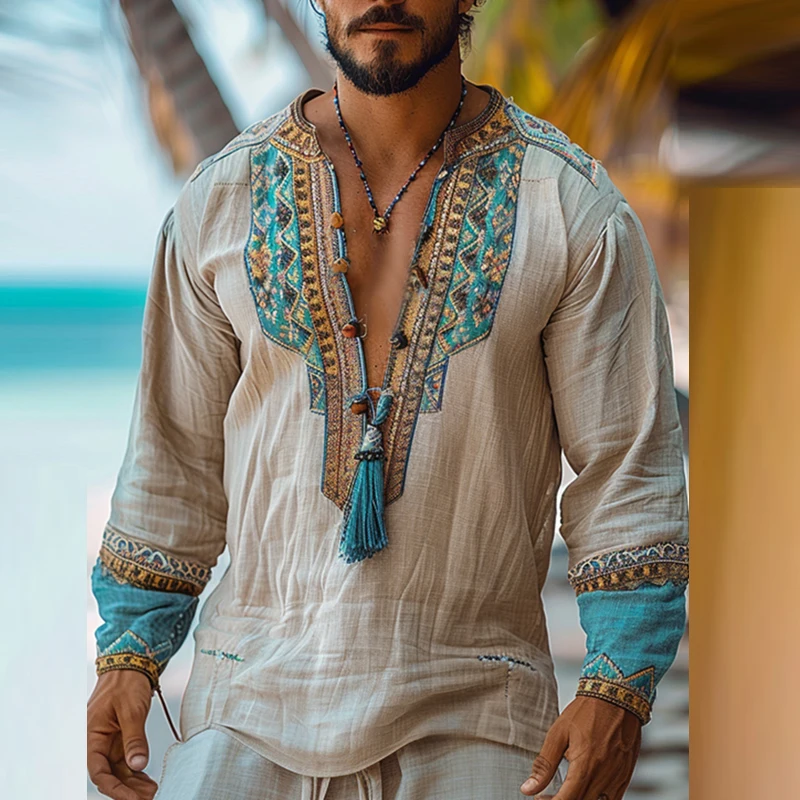 

Новая модная одежда с принтом, футболка для мужчин, футболки с африканским национальным узором, уличная одежда, повседневный винтажный мужской пуловер, топ 2024