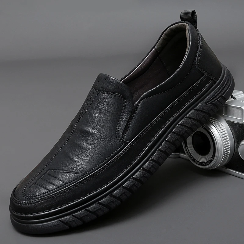 Men's Comfortable Breathable Business Loafers Slip-On Soft Bottom Anti-Slip Casual Shoes for Daily Commute And Leisure-WC887