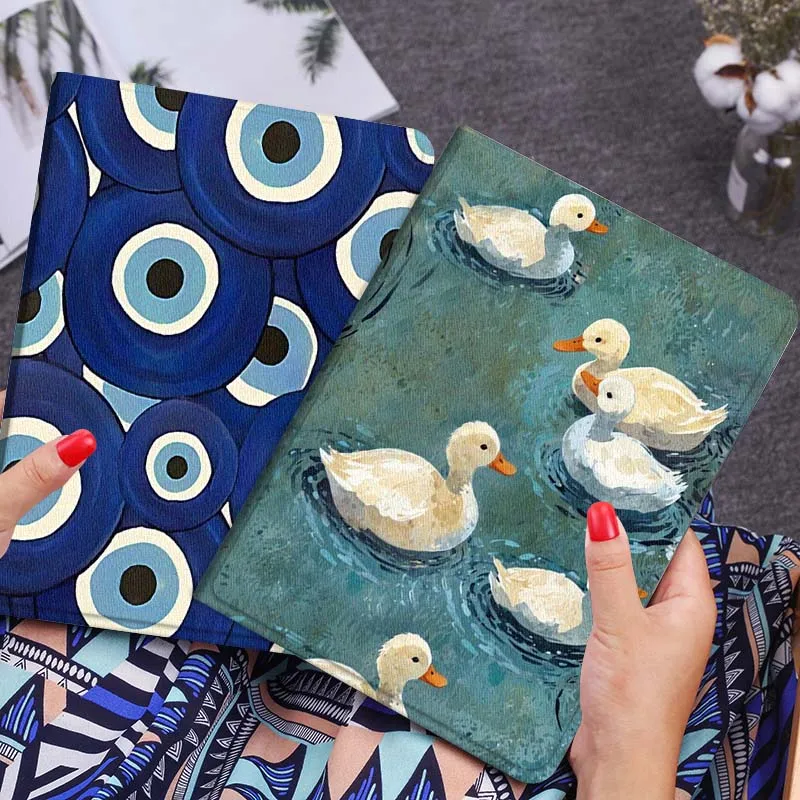 

Cartoon White Duck Painting Gift Tablet Case For Huawei Honor MatePad MediaPad Air 5 6 7 11 V6 V7 V8 V9 X9 X8 T10 T10s C5e T5