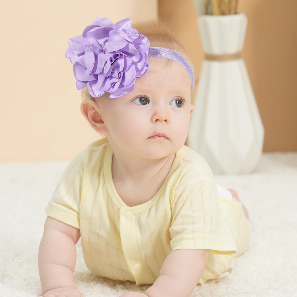 1pcs Girls Elastic Nylon Artificial Flower Headband Children Hair Bands Newborn Infant Photo Shoot Kids Baby Hair Accessories