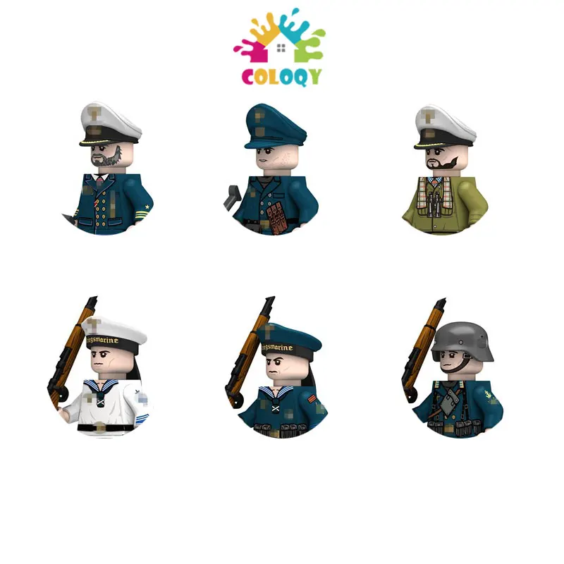 N661-666 Navy Children's Building Blocks Toys, Boys' Building Blocks, Small Particle Toys, Gift Wholesale