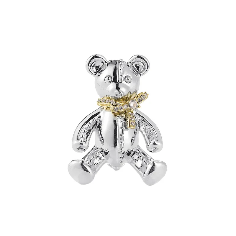 WP-009 WKT Hot Selling Lovely Little Yellow Brass Bear Brooch for Girl Birthday Present Adorable Fashinable Design Breastpin