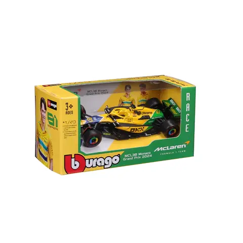 Bburago 1:43 MCL38 F1 McLaren 2024 Miami Grand Prix Legeringsbil Miniatyr Diecast Modell #4 Lando Norris #81 Oscar Piastri Leksaksbil 10 best sales F1 McLaren - №5