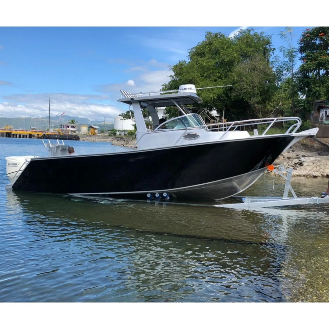 25 ft  Center Cabin Outboard Aluminum Speed  Boat  with Toilet and Walk Around for Sale