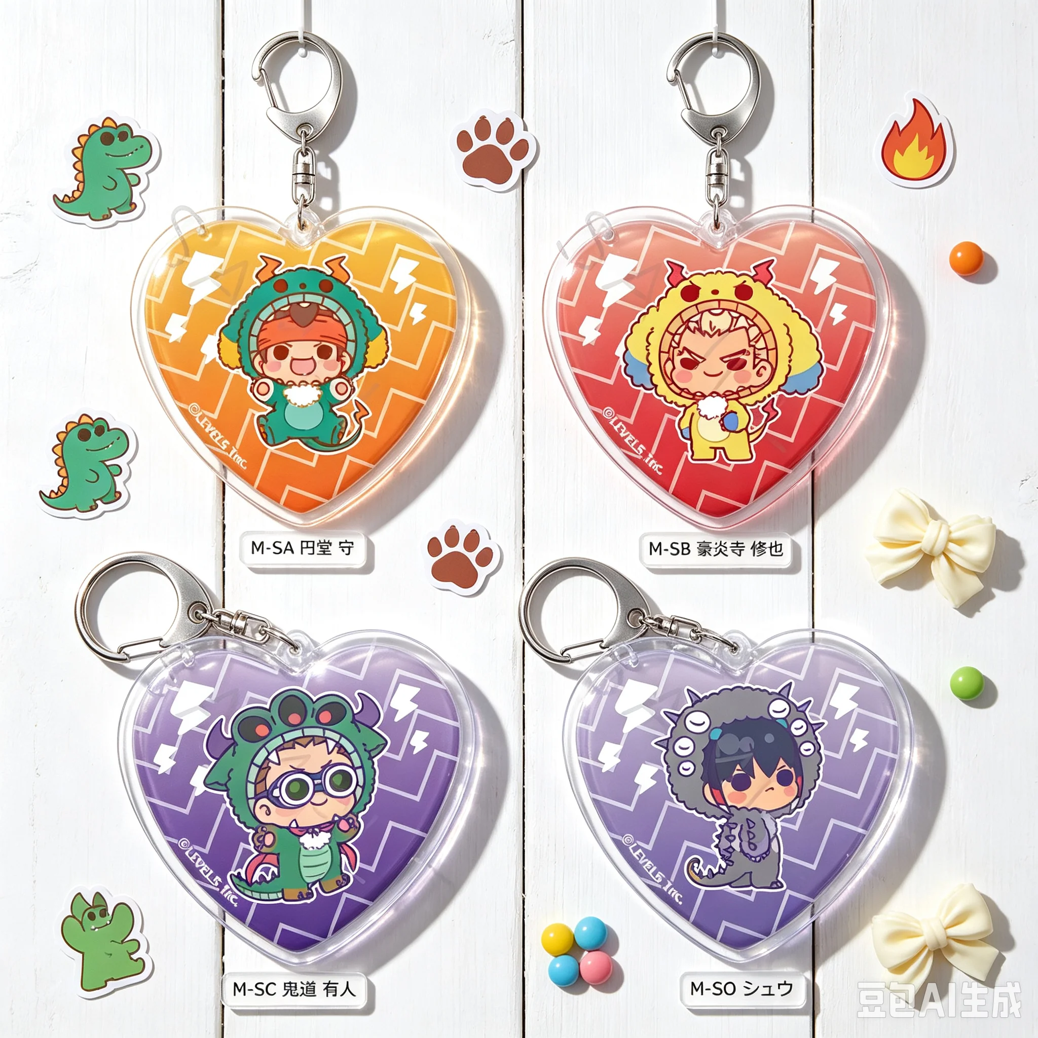 HOT SELL High Definition Images Cartoon Inazuma Eleven GO Figure Decoration Bag Car Key Ring Charm Gift Anime Acrylic Keychain