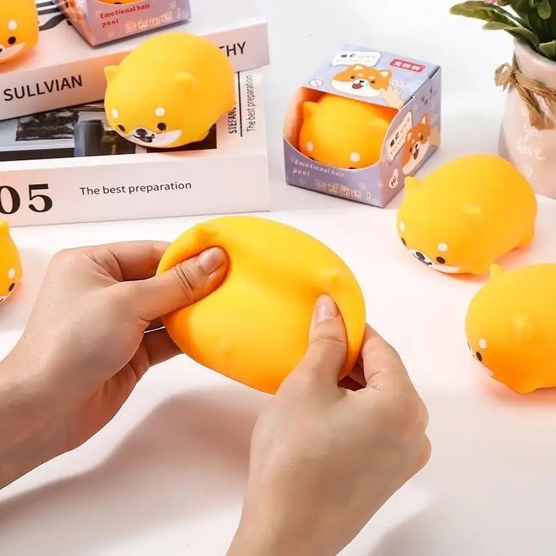 Jouet de relaxation, boule à presser antistress pour chien de dessin animé à montée lente, balle à presser pour enfants et adultes