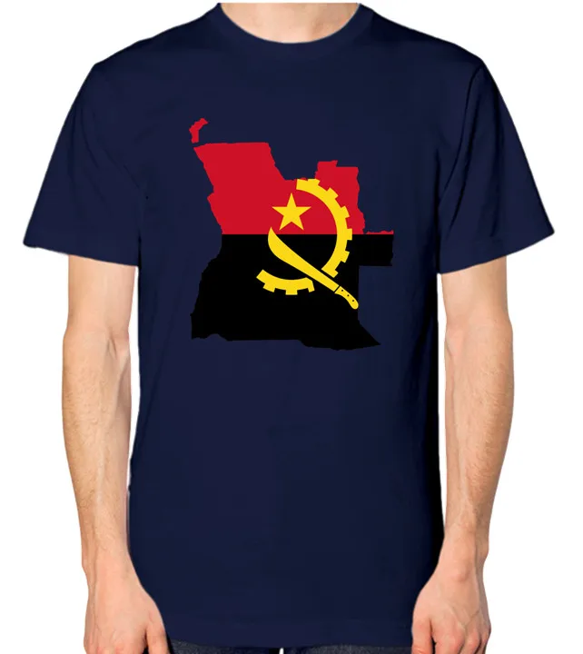 أنغولا العلم خريطة رجل تي شيرت امرأة رجل الصيف مضحك القطن الجرافيك تي شيرت موضة الشارع الشهير بلايز المحملة في الهواء الطلق قصيرة الأكمام #5