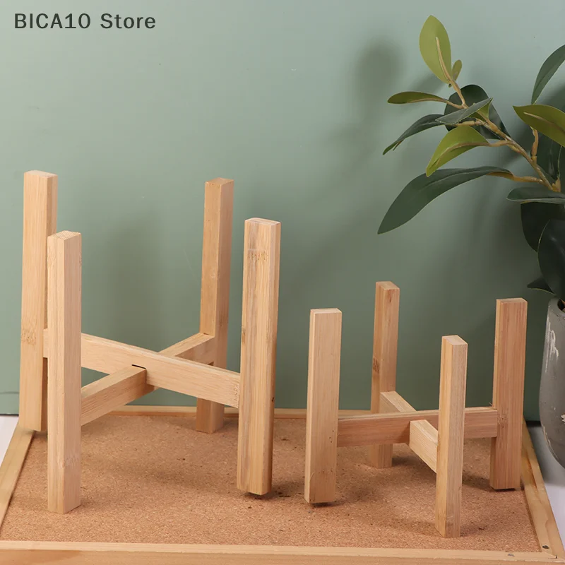 Soporte de exhibición para bonsái, bandejas de bambú de pie, soporte para maceta de madera, estante de madera para plantas, decoración interior del hogar, suministros de jardín