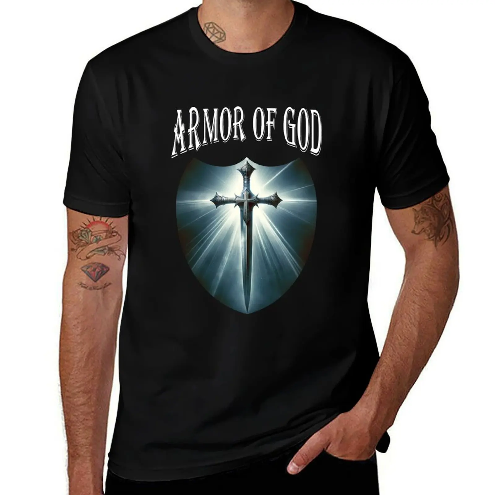 Armor of God Spiritual Crusade: Embracing the Divine Protection T-Shirt quick drying sports fans graphic shirts t shirt men