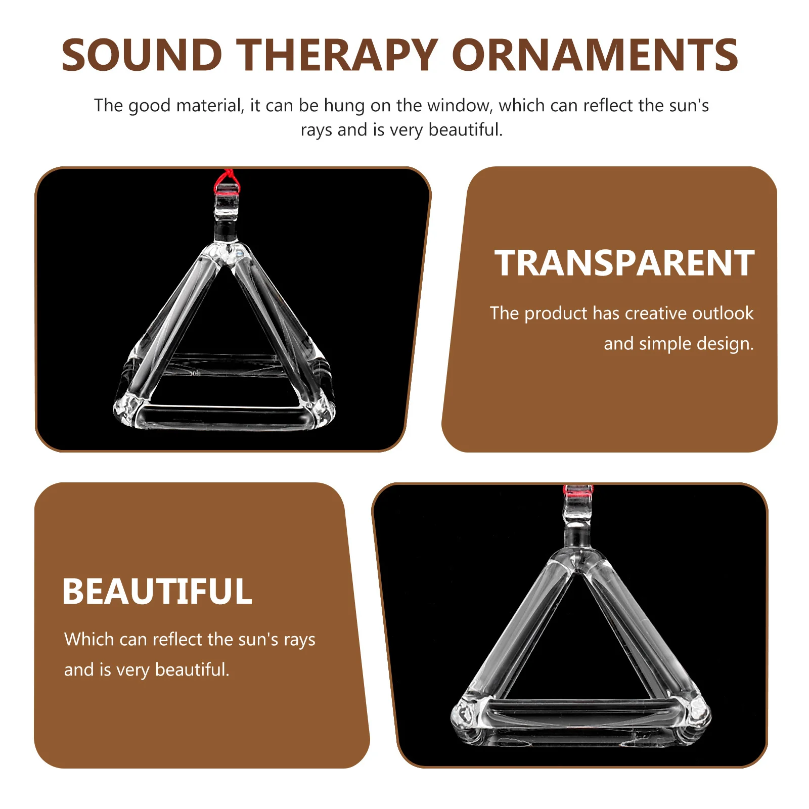 

1Set Quartz Singing Pyramid Meditation Sound Therapy Ornament Desktop Adornment Relaxation Music Therapy Curative Music Rack