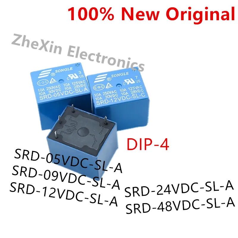 10PCS/Lot   SRD-05VDC-SL-A 、SRD-09VDC-SL-A 、SRD-12VDC-SL-A 、SRD-24VDC-SL-A 、SRD-48VDC-SL-A   DIP-4   New Original Power Relay