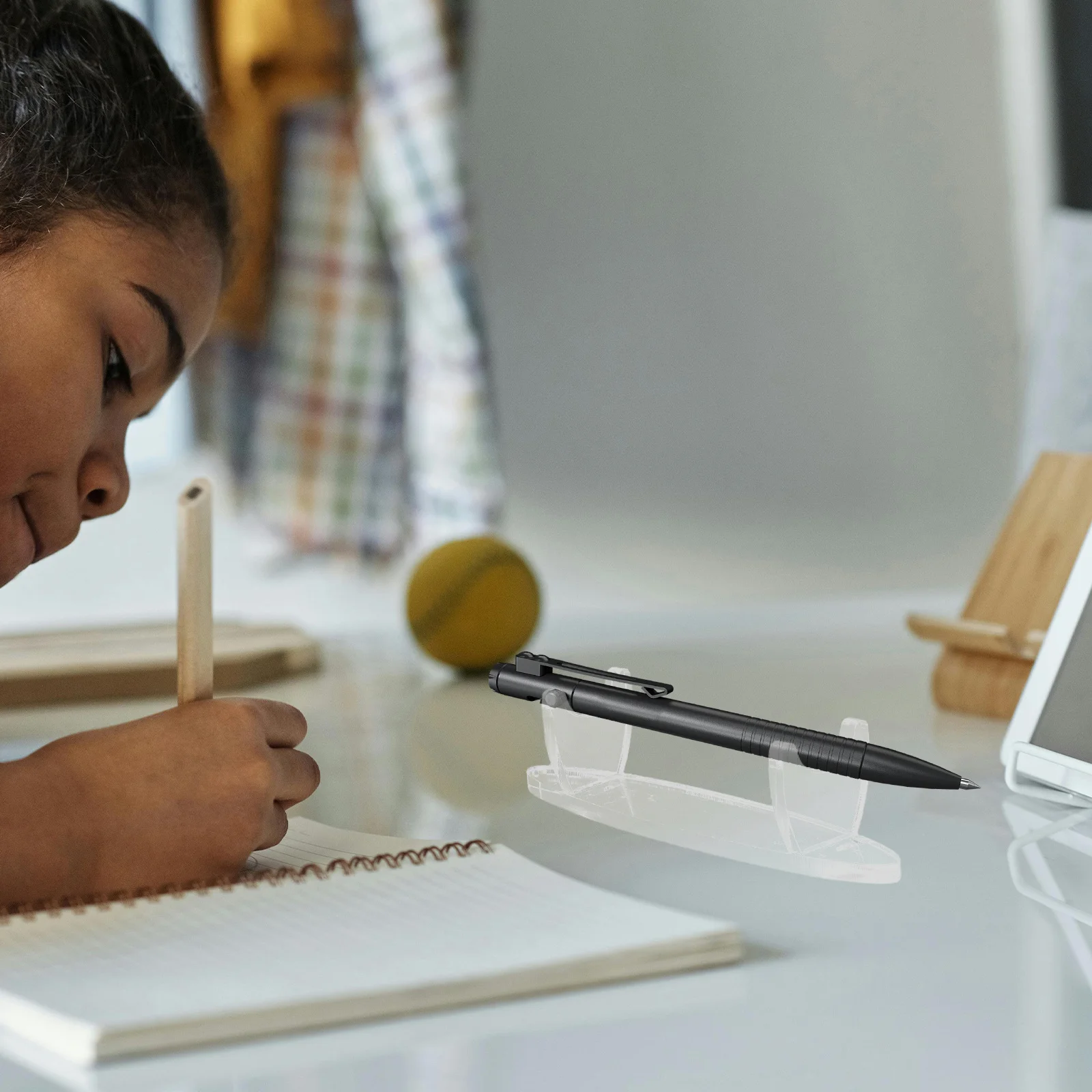 2 قطعة حامل قلم أكريليك شفاف عرض عمودي حامل قلم رصاص نافورة قلم منظم تخزين فرشاة للمكياج #4