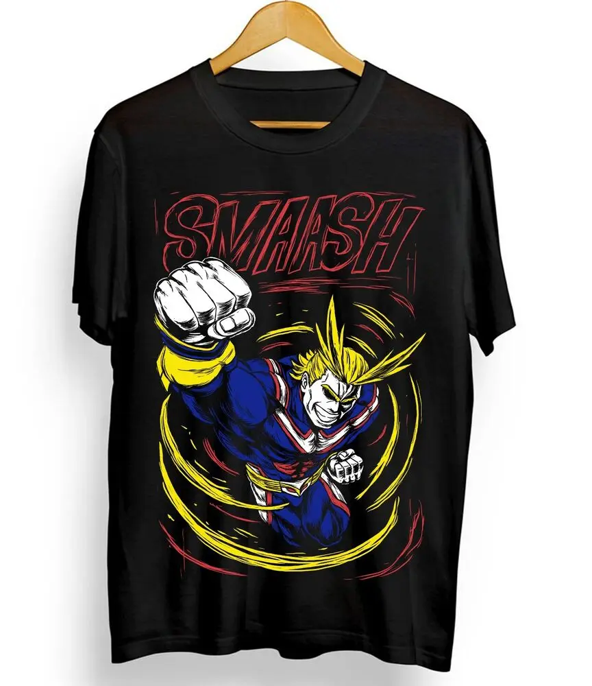 Футболка All Might Plus Ultra Boku No Hero Академия Аниме Черная рубашка All Shirt