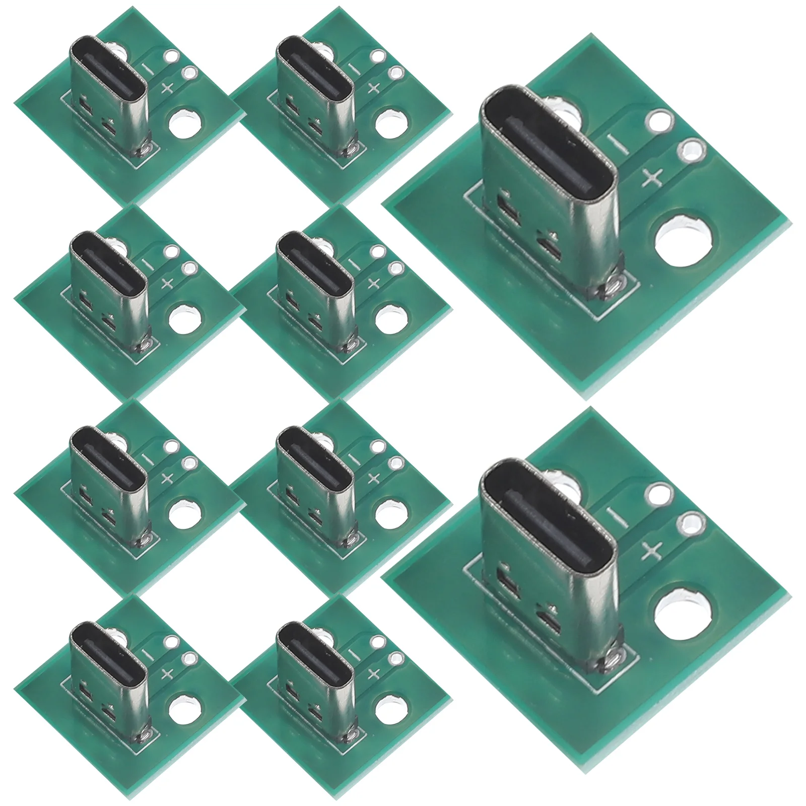 

10 Pcs Vertical TYPE C Female Adapter Board 6P USB Connectors PCB Testing Module for Data Cable Transmission Receptacle