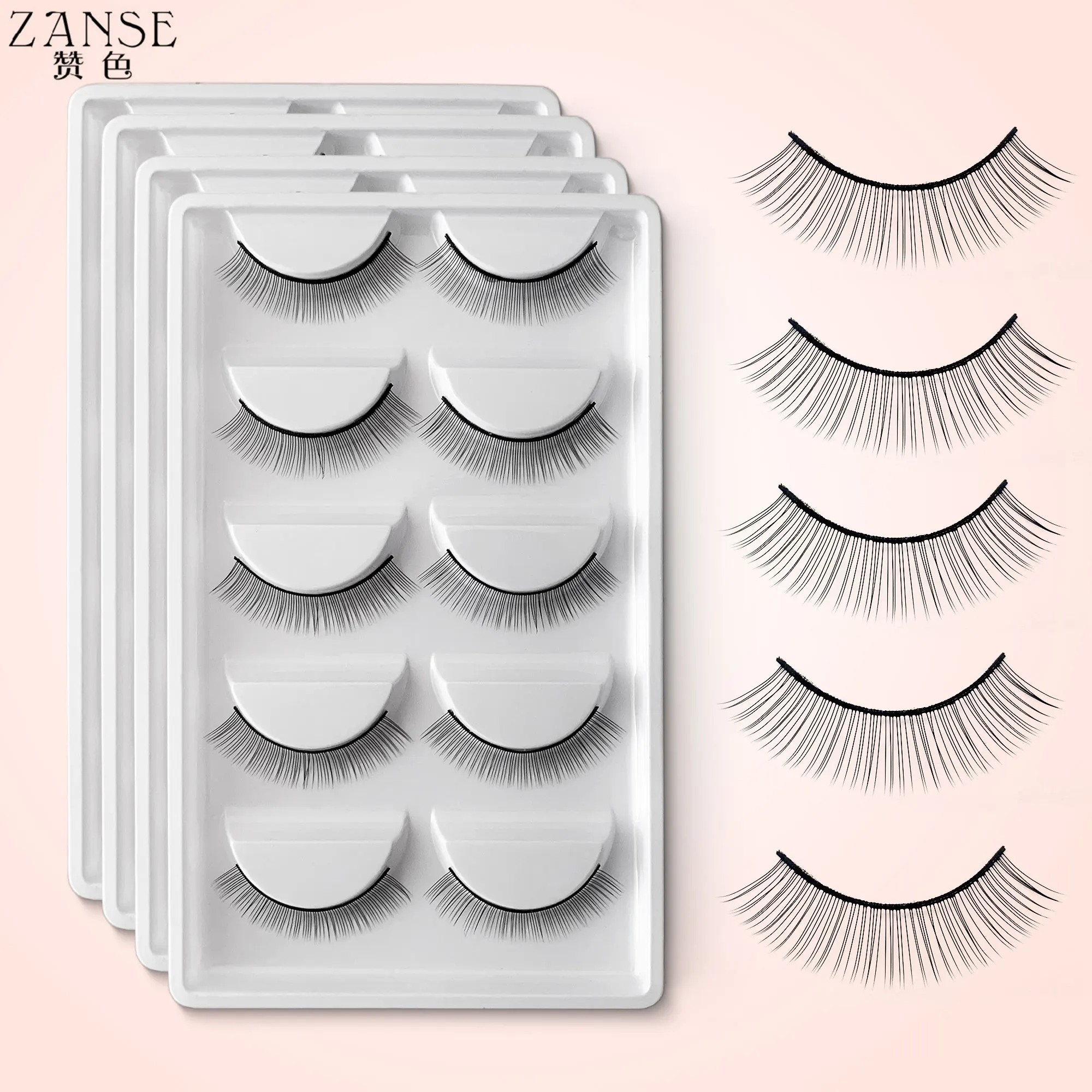 1/3/5Boxes Training Lashes Beginner False Eyelashes Practice Mink Lashes Strip Individual Lashes Eyelash Extension Tools