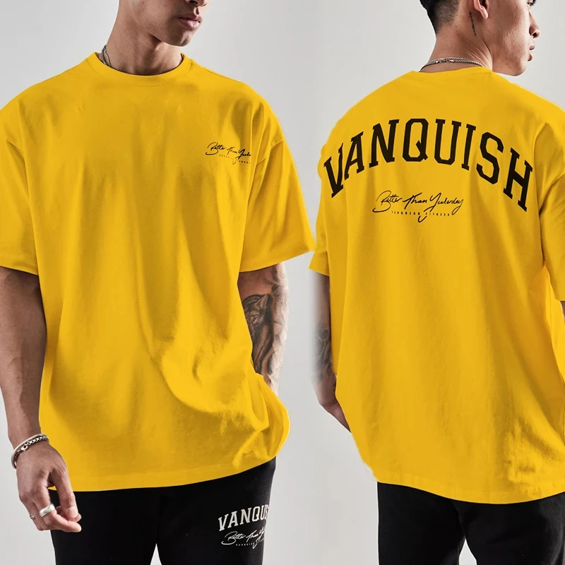 Summer Men Fashion Cotton T-Shirt Vanquish Tops Tees Male Casual Y2K O-Neck Clothing Women Short Sleeve Harajuku Streetwear